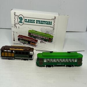 HO Scale Classic Streetcars Set SF Cable Car & Desire St Trolley